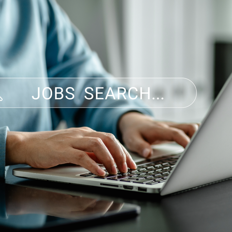 Professional using tablet to connect people through a hiring network